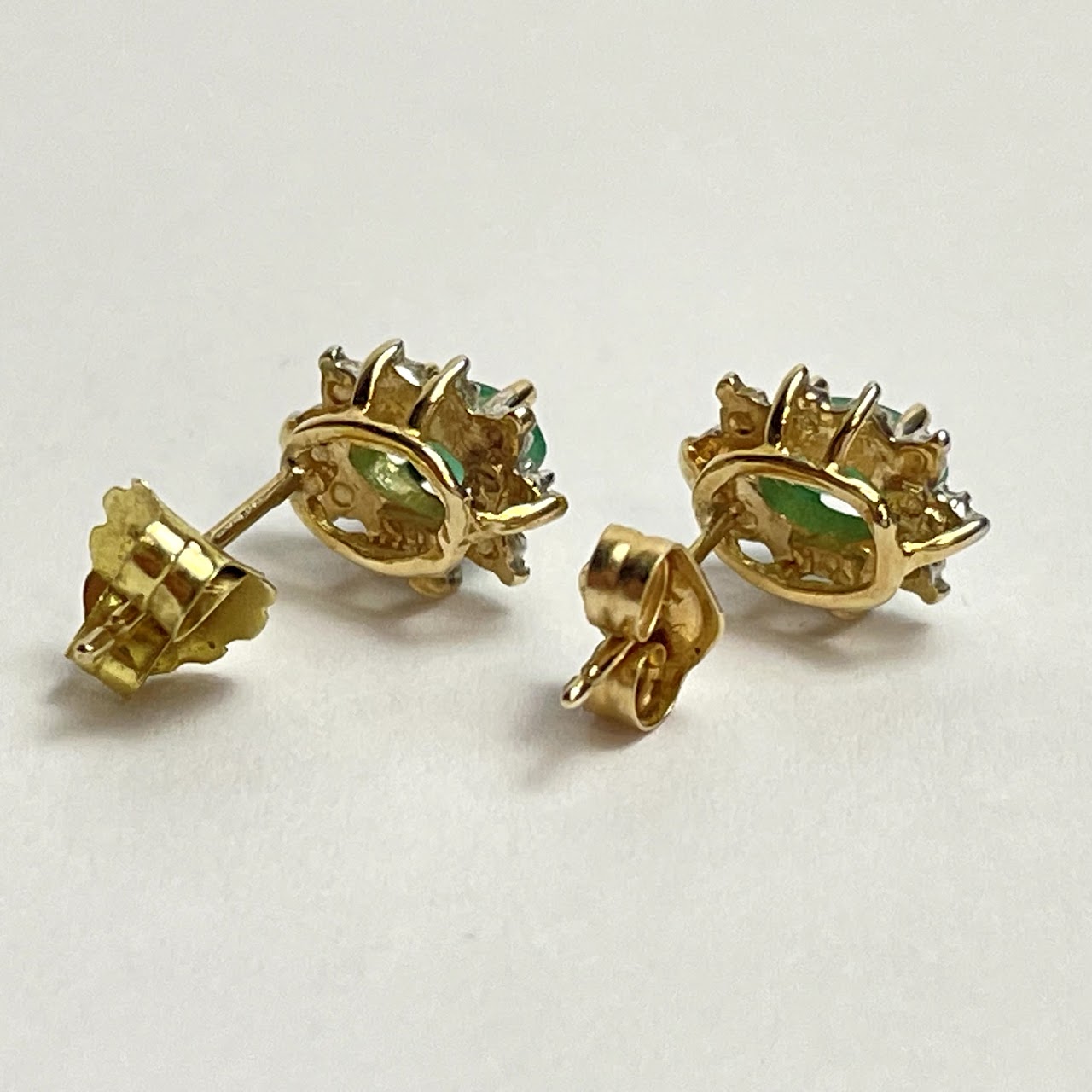 10K Gold & Green Stone Earrings