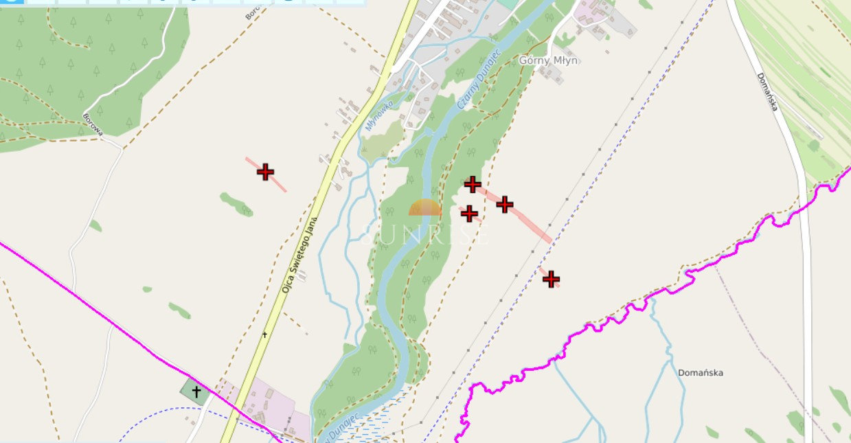 Działki rolne w Czarnym Dunajcu – 9723 m² | lokata kapitału — działka, Ojca Świętego Jana Pawła II, Czarny Dunajec