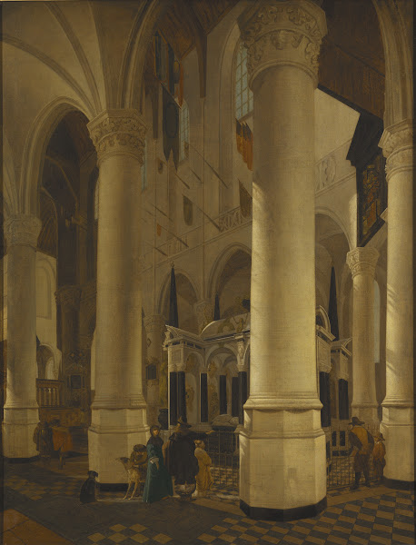 Interior of Nieuwe Kerk in Delft with the Tomb of William I