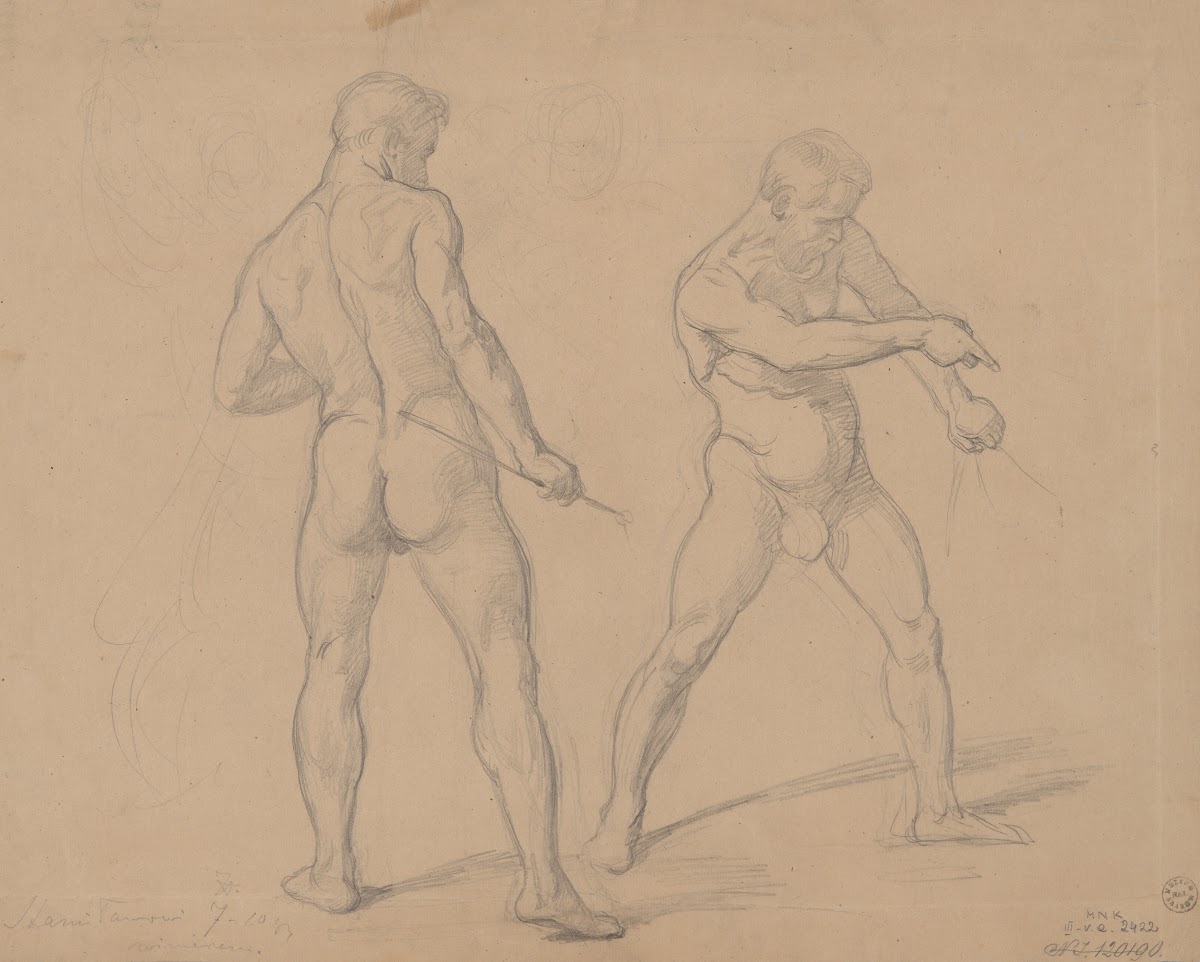 Studies of nude males to the painting Martyrdom of St Josaphat Kuntsevych 1861