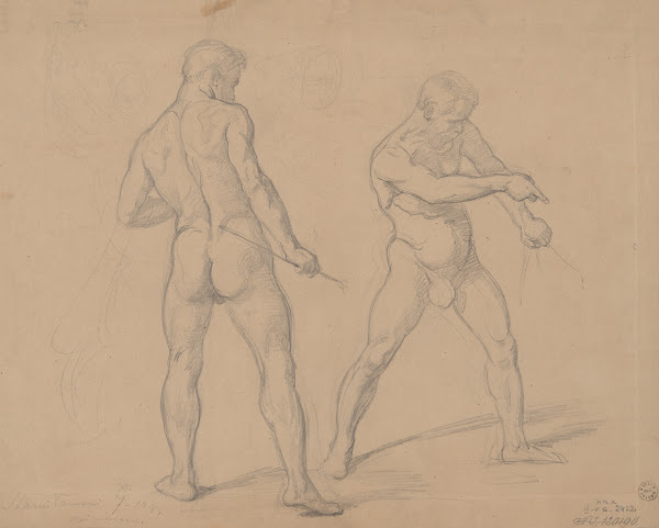 Studies of nude males to the painting Martyrdom of St Josaphat Kuntsevych 1861