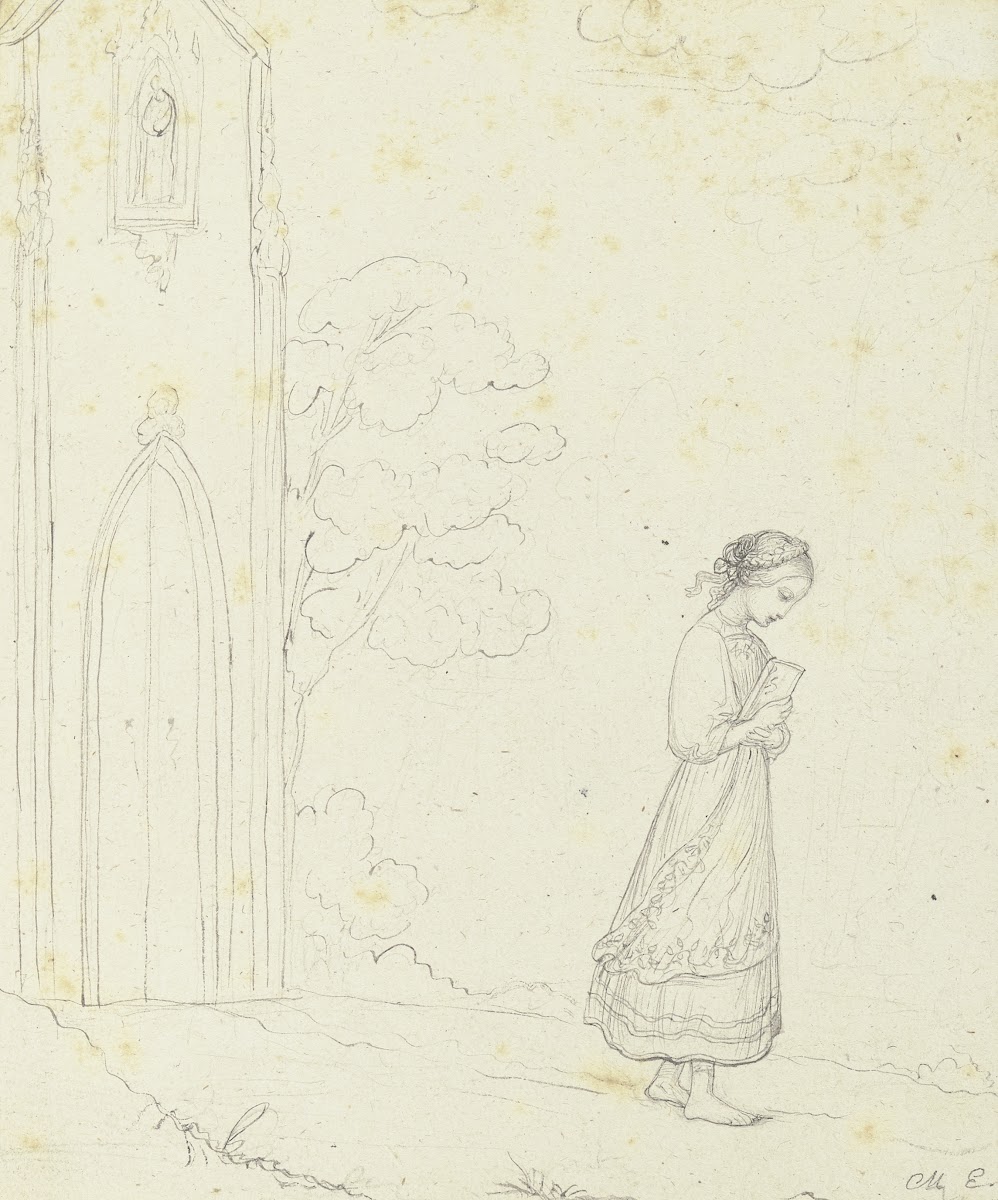 Junges Mädchen auf dem Heimweg von der Kirche