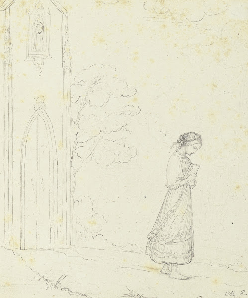 Junges Mädchen auf dem Heimweg von der Kirche