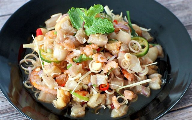 Tóp Mỡ Trộn Mắm Thái