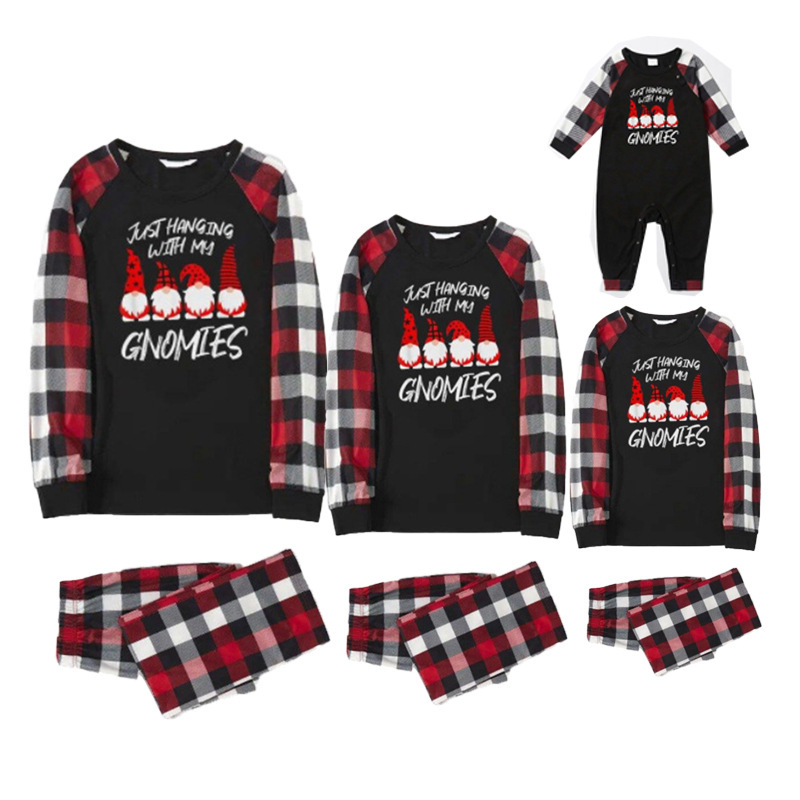Weihnachts-Pyjama-Set für die Familie, langärmelig, mit Karomuster