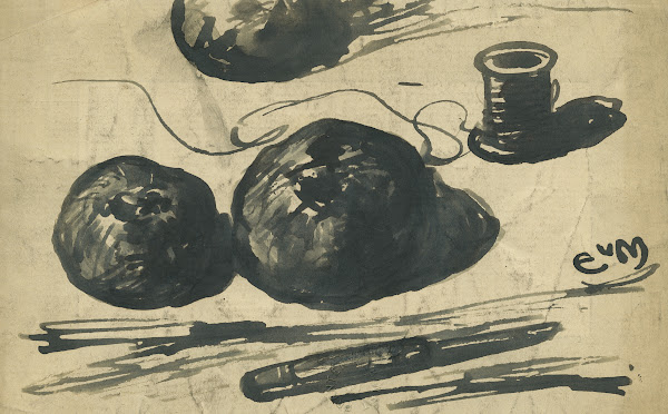 Stilleven met oa klosje garen 1923