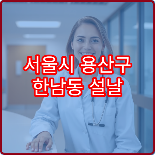 서울시 용산구 한남동 설날 명절 연휴 당번약국 한남오거리·미군부대 인근 야간 응급약 판매 약국 위치