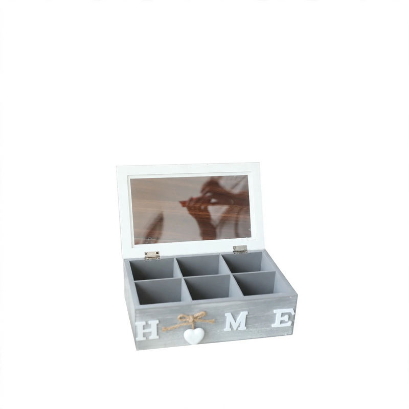 Holz-Aufbewahrungsbox mit Fächern, modernes Design