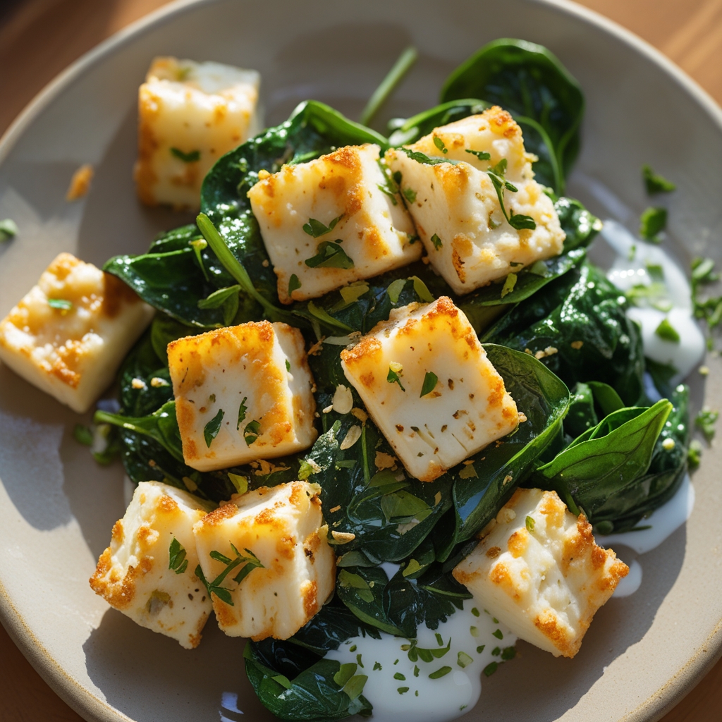 Final Za'atar Halloumi Egg White Scramble with Lemon Yogurt Drizzle