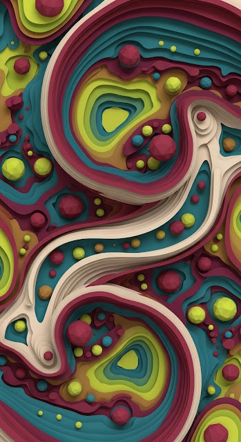 Abstract 3D Paper Cutout Layers in Vibrant Colors - Free mobile Wallpaper