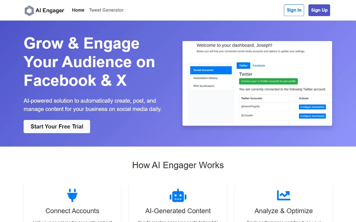 Captura de AI Engager