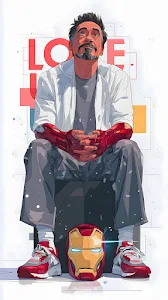 Tony Stark Inspired Character with Iron Man Gauntlets