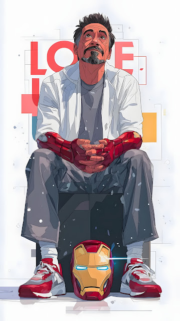 Tony Stark Inspired Character with Iron Man Gauntlets - Free mobile Wallpaper