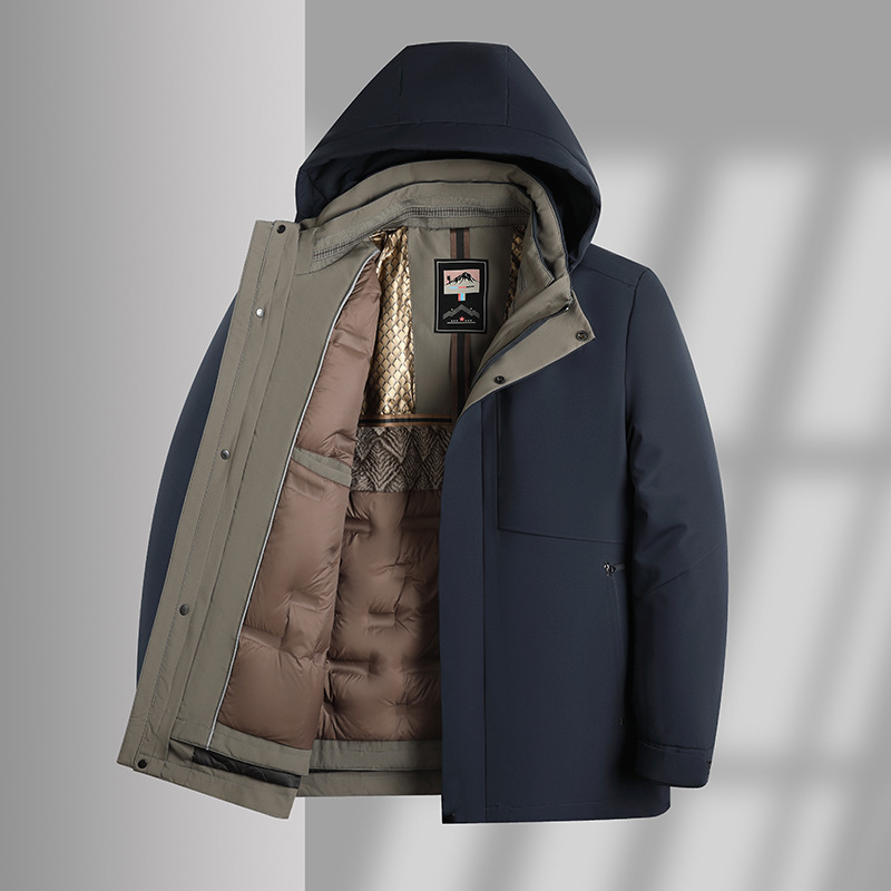 Men's down jacket with removable inner lining