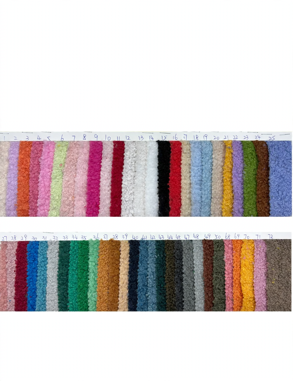 Teddy fabric in various thicknesses