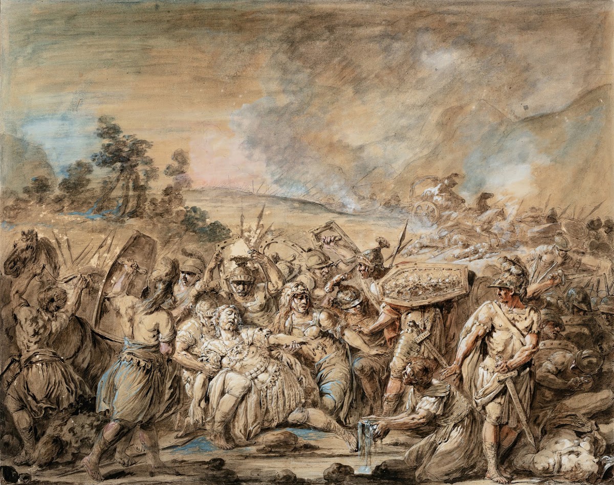 Hectors Body WoundedBy AjaxIs Brought To The Zanthe River