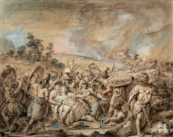 Hectors Body WoundedBy AjaxIs Brought To The Zanthe River