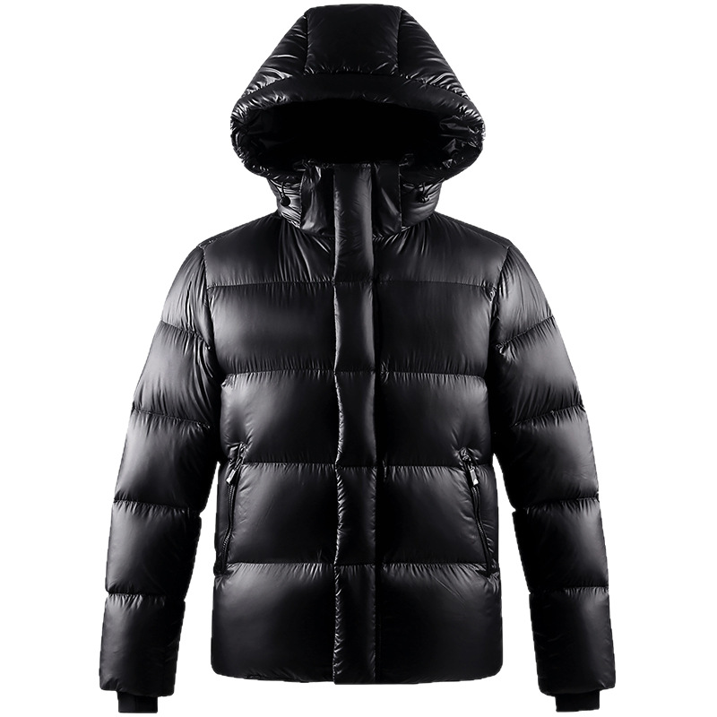 Short down jacket with white duck down
