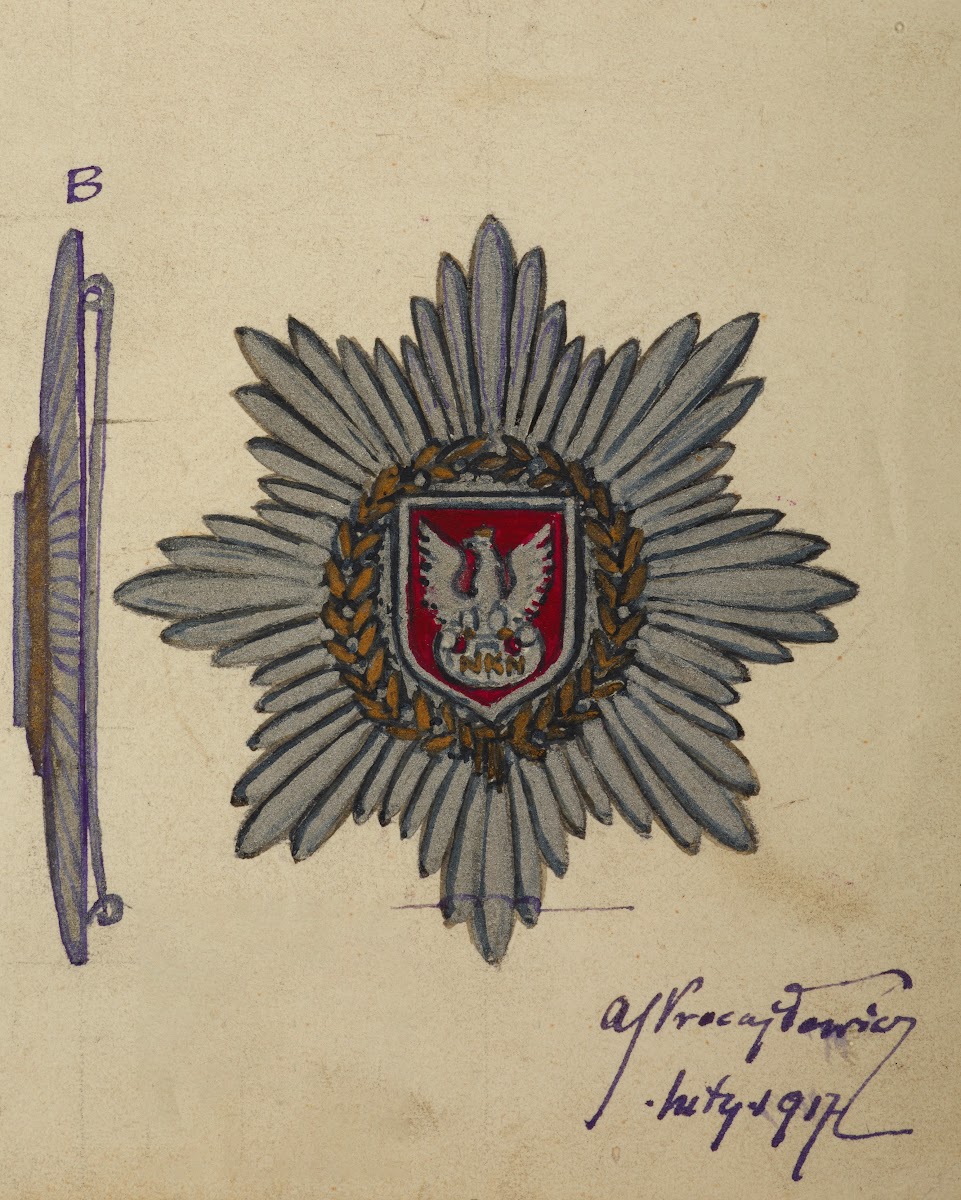 Design of the commemorative badge for the Supreme National Committee 1917