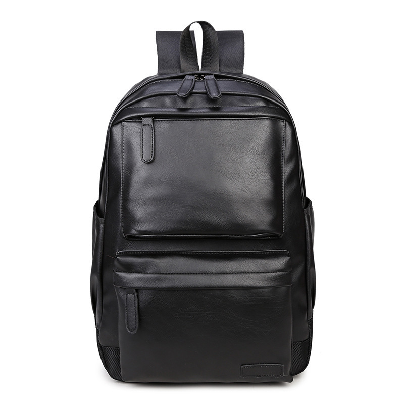 Men's backpack, PU leather, compact, for laptops up to 14 inches