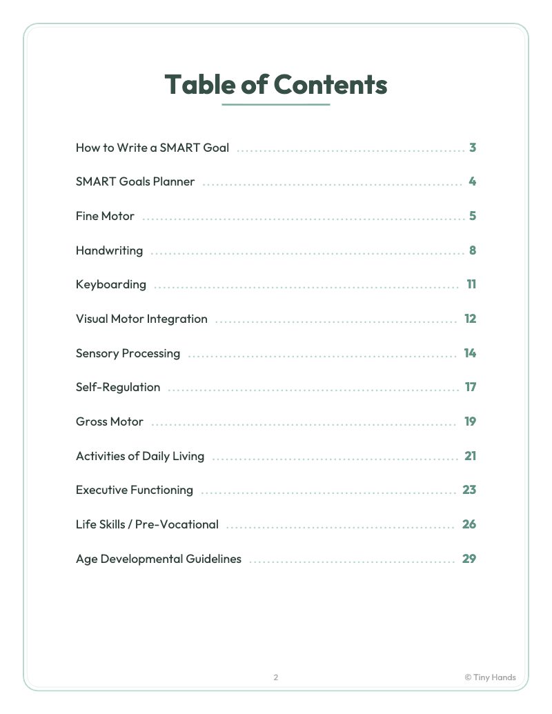 Occupational Therapy Goal Bank