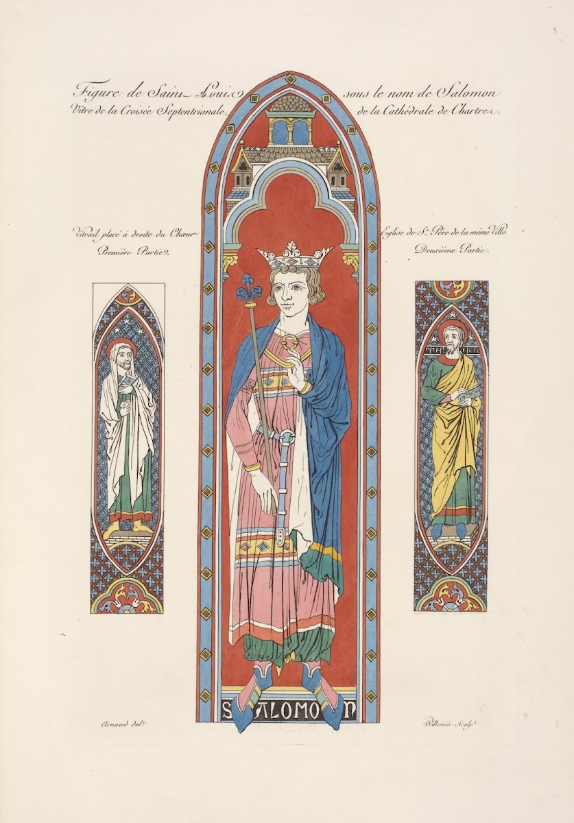 Figure de Saint Louis sous le nom de Salomon vitre de la croisée septentrionale