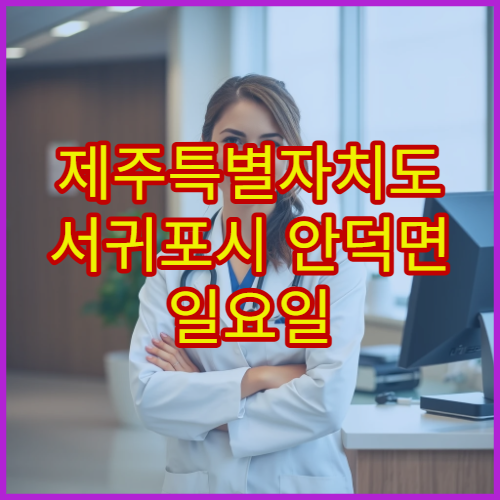 제주특별자치도 서귀포시 안덕면 일요일 당번약국 운영시간 안내