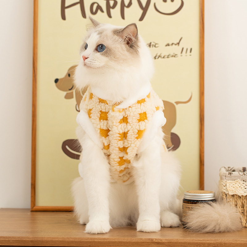 Fleece sweater with clock motif for cats and small dogs