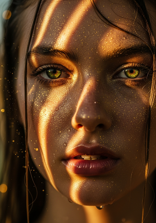 Ethereal Woman's Golden Hour Portrait