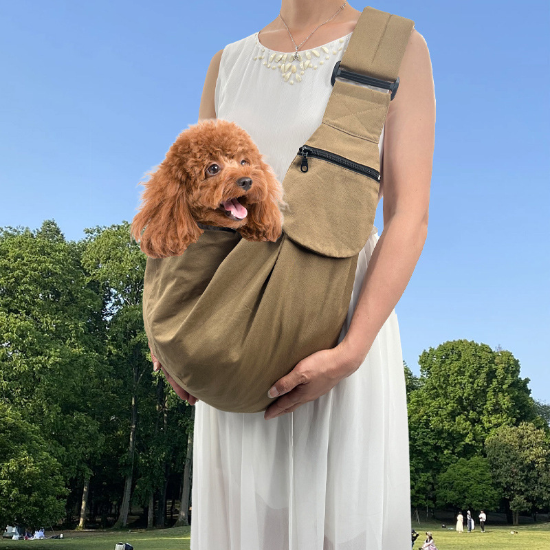 Canvas pet shoulder bag, waterproof