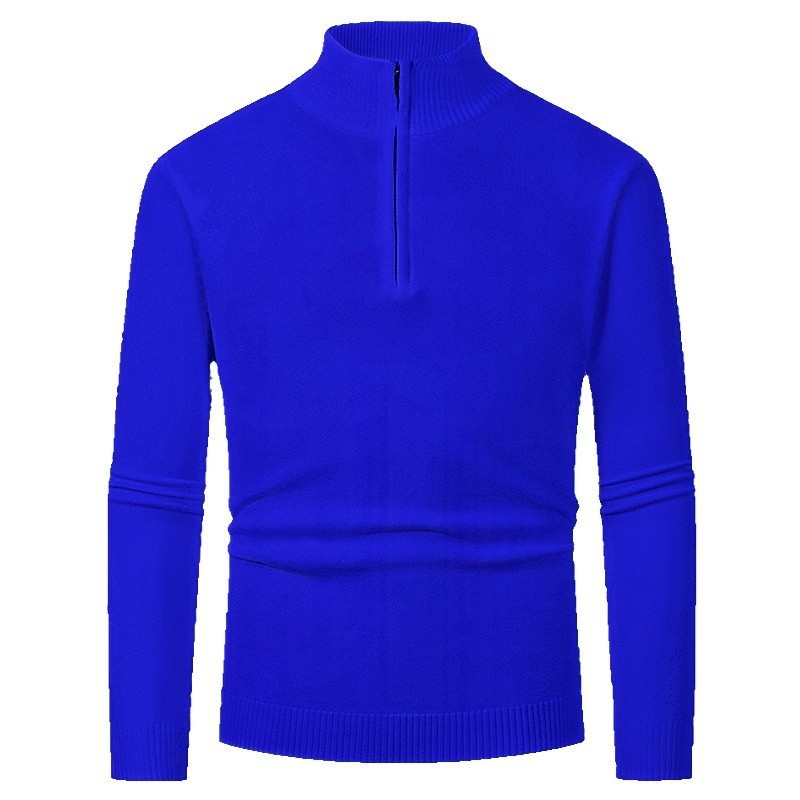 Herren-Strickpullover mit Polokragen und Reißverschluss