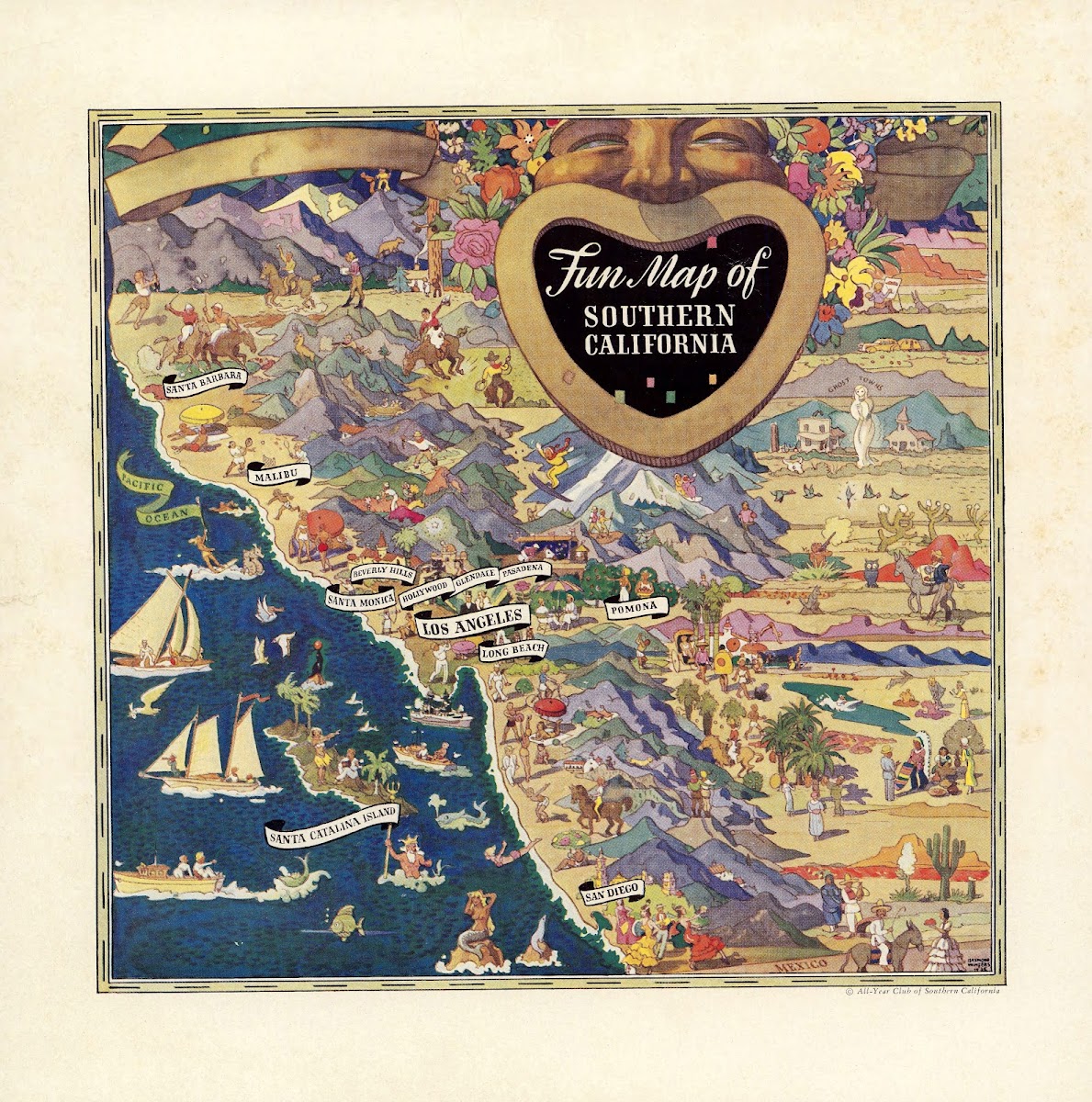 Fun Map Of Southern California 1935