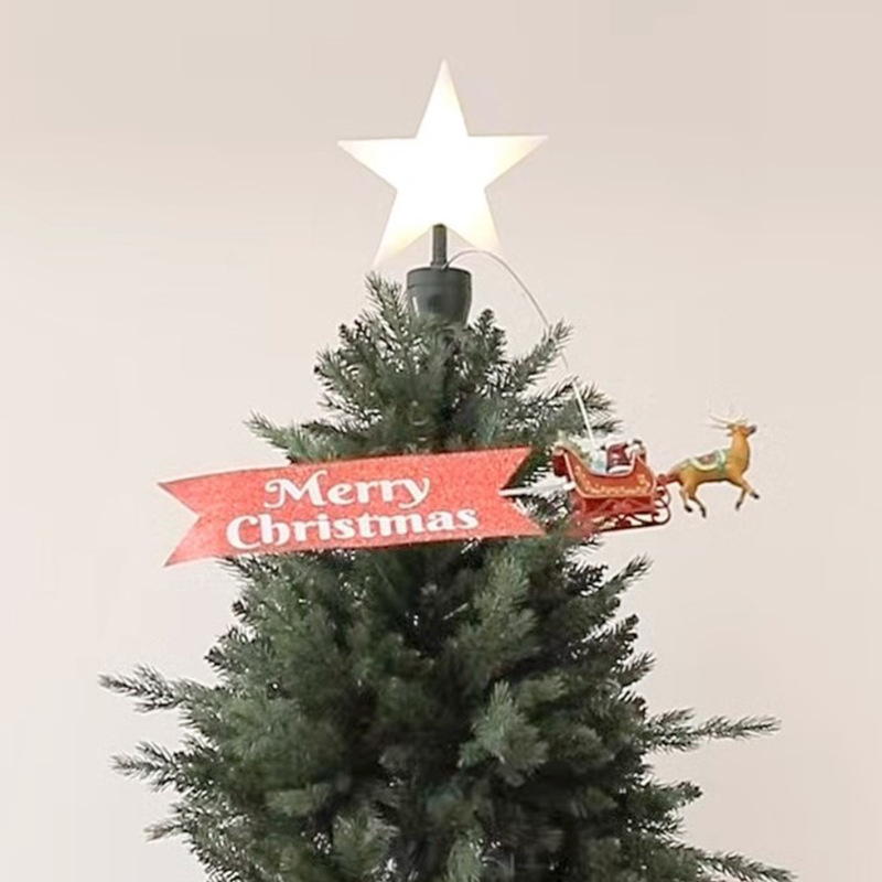 Illuminated and rotating Christmas tree star