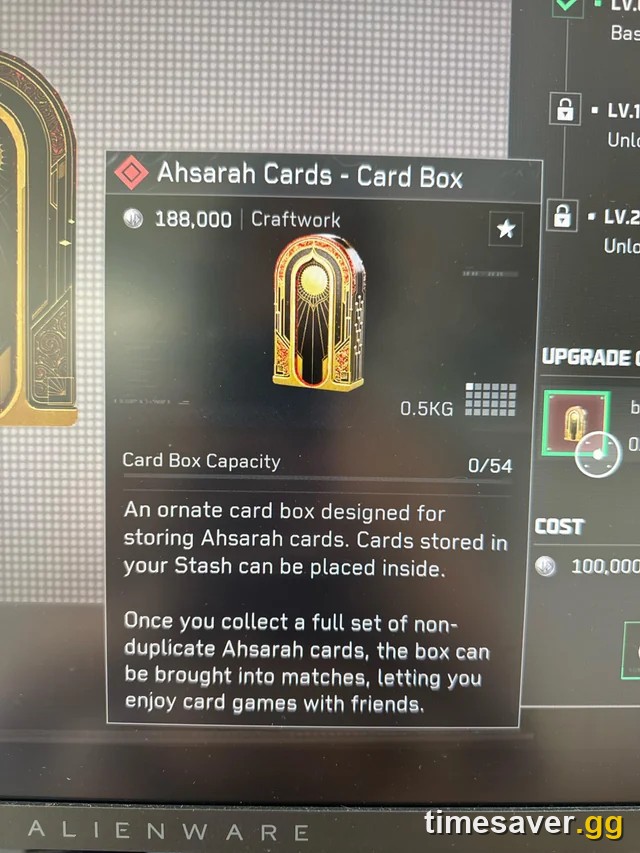 Delta Force Ahsarah Cards Card Box item showing 0 of 54 capacity