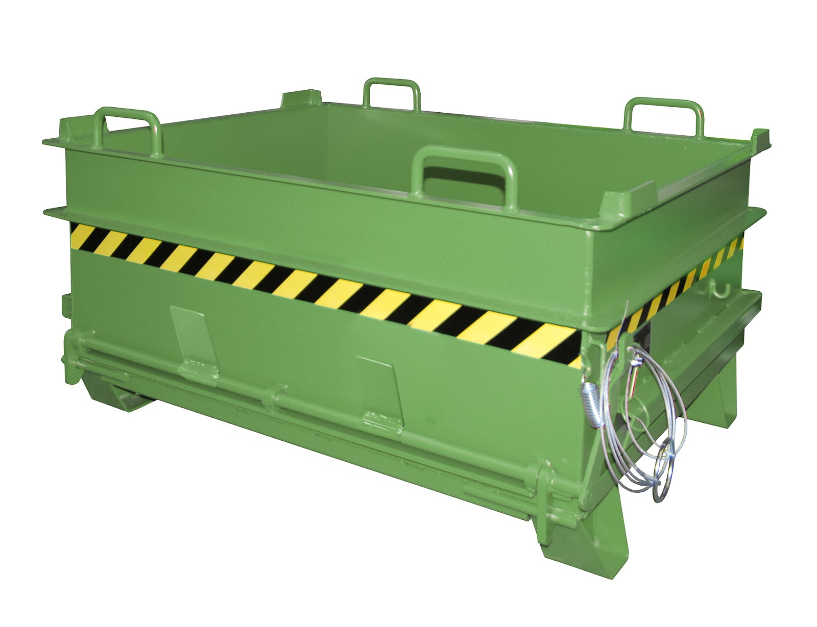Bouwstofcontainer BC 500 (steenklem-ontgrendeling), gelakt, Resedagroen