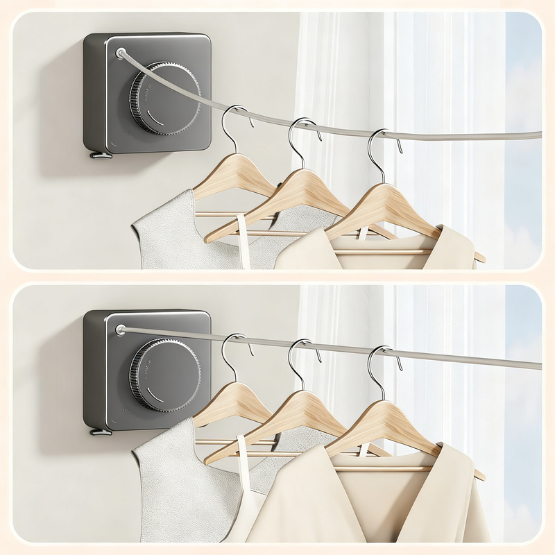 Retractable Clothesline Made of Steel Cable