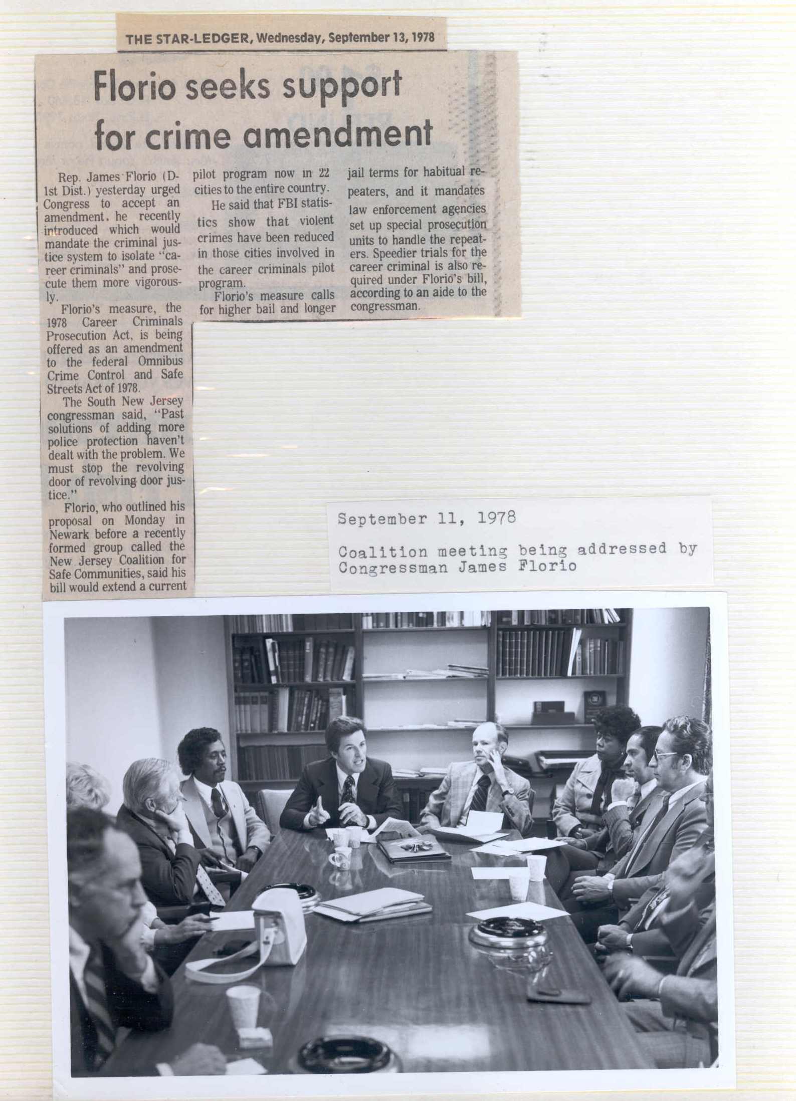 Jordan Baris with then-Congressman Jim Florio, 1978