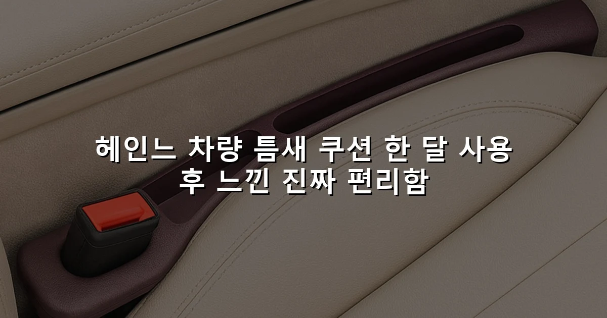 헤인느 차량 틈새 쿠션 한 달 사용 후 느낀 진짜 편리함