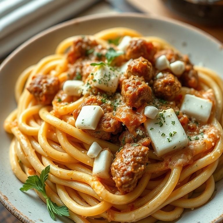 Creamy Garlic Yogurt Pasta with Spiced Beef and Feta: Easy Dinner in 40 Minutes