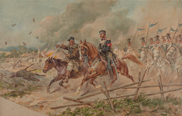 Lancers from the 2nd Regiment in 1831 during scouting with a guide 1897