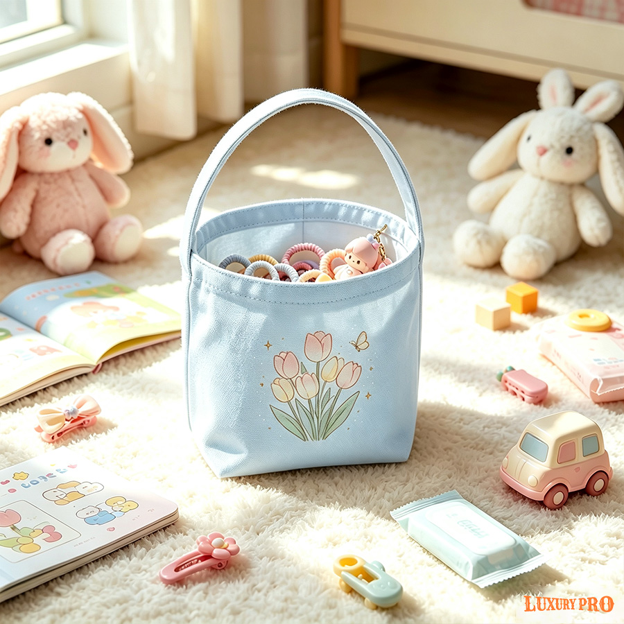 Halloween Striped Handheld Basket‑Multicolor