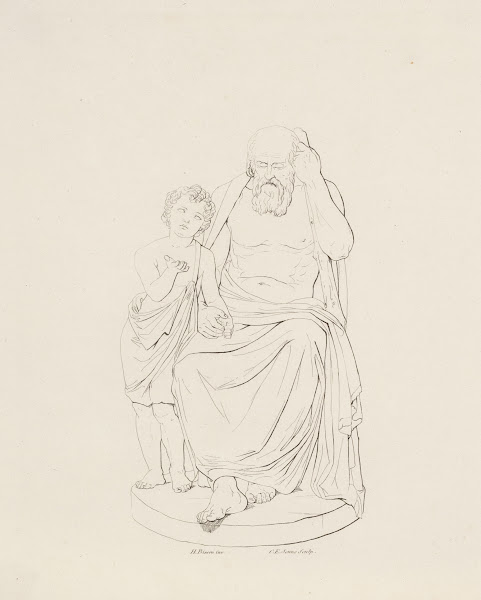 Gammel blind mand og lille dreng 1826