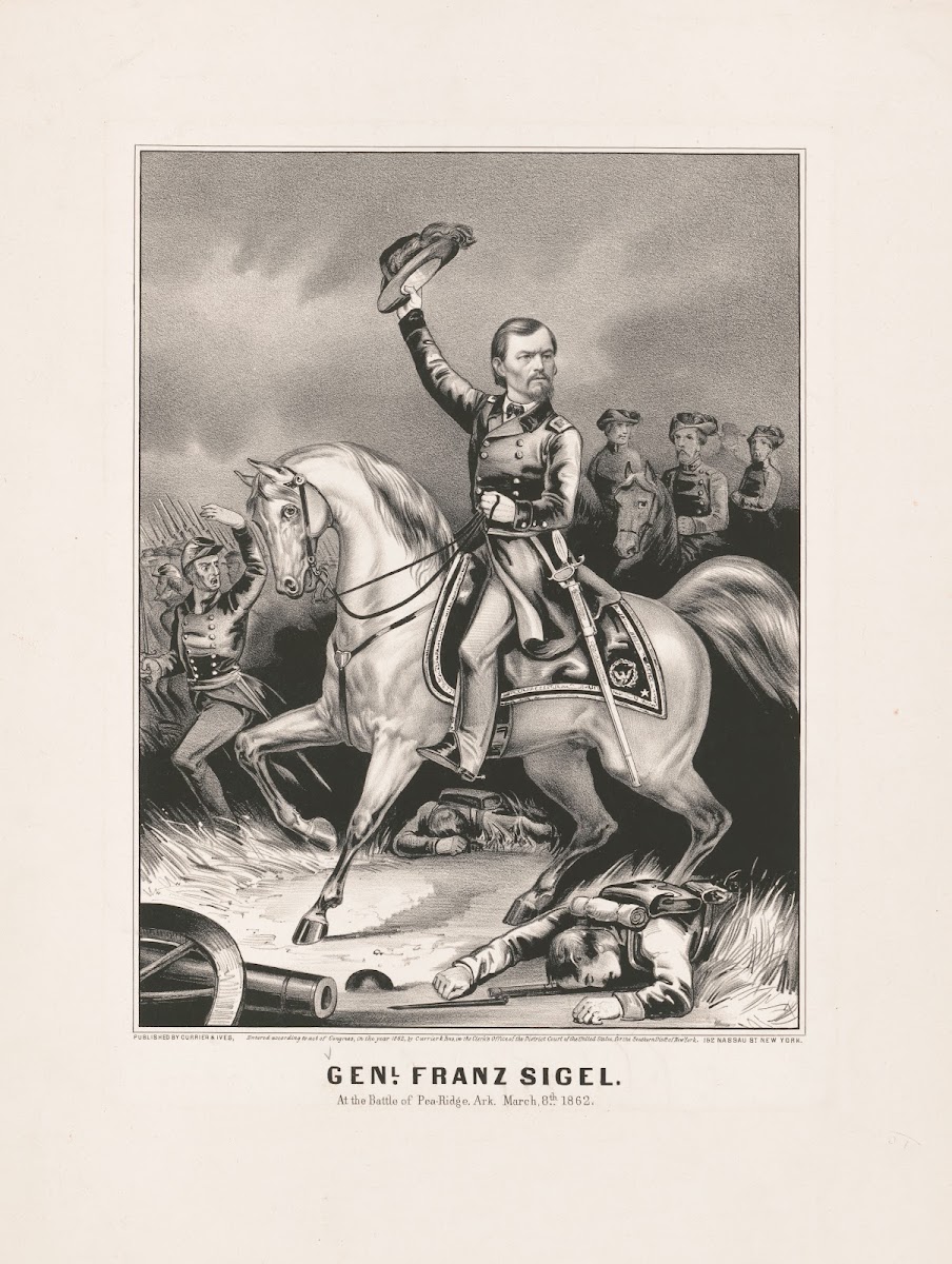 General Franz Sigel at the battle of Pea Ridge Ark March 8th 1862 1862