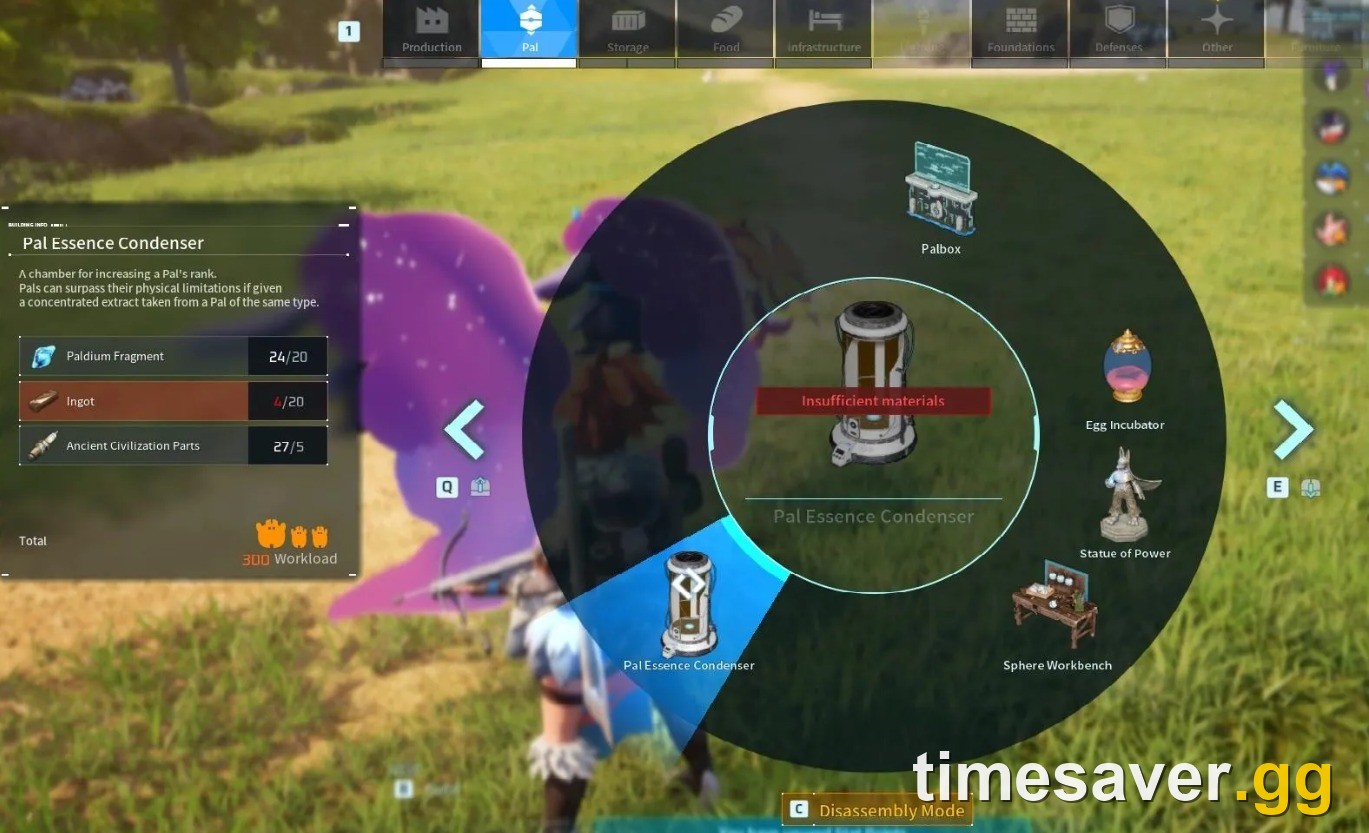 Palworld Pal stats and passive skill panel showing a Pal's active traits