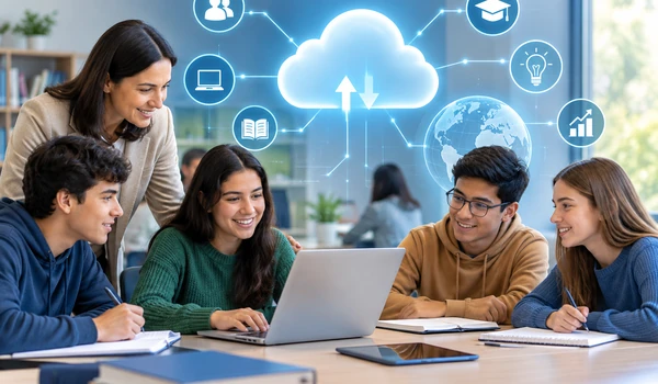 Ilustración sobre cloud computing