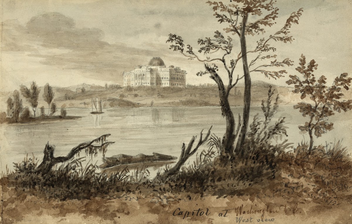Capitol at Washington DC West view 1839