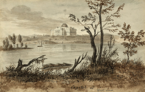 Capitol at Washington DC West view 1839