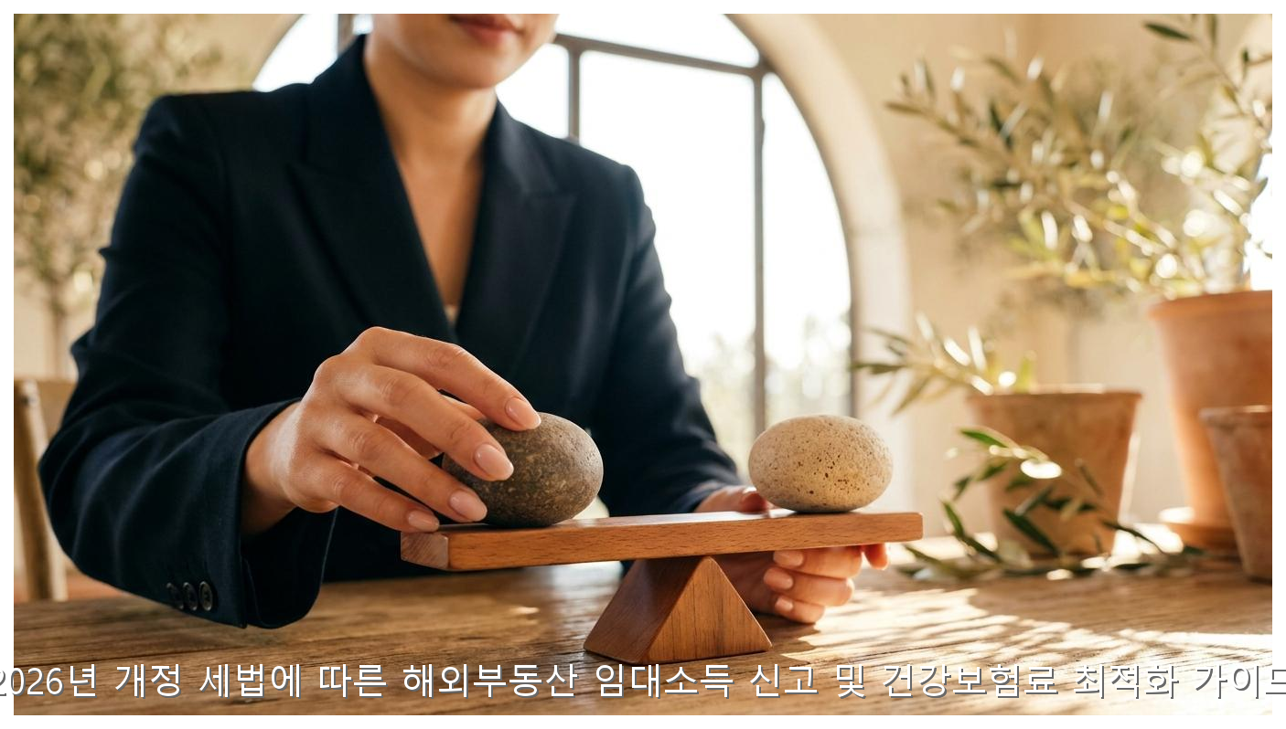 2026년 개정 세법에 따른 해외부동산 임대소득 신고 및 건강보험료 최적화 가이드 핵심 안내 및 분석 인포그래픽 (4)