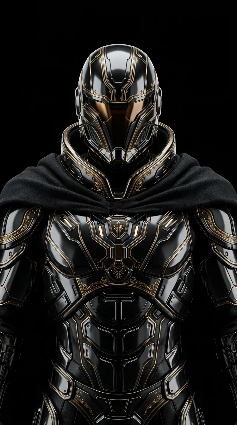 Polished Chrome Cyber Helmet on Dark Minimalist Background - Free 4K mobile Wallpaper
