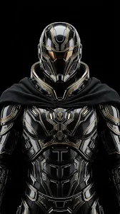 Polished Chrome Cyber Helmet on Dark Minimalist Background
